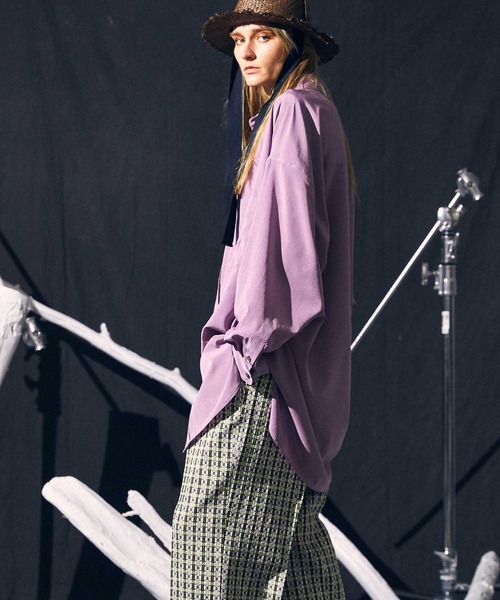 MAISON SPECIAL（メゾンスペシャル）の「《ユニセックスアイテム》シルキーリライムプライムオーバーシャツコート 【MAISON SPECIAL/メゾンスペシャル】（シャツ/ブラウス・メンズ・パープル/オフホワイト/ブルー/イエロー/グリーン/ブラック・1/2/0）」の17枚目の写真