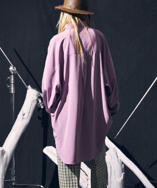 MAISON SPECIAL（メゾンスペシャル）の「《ユニセックスアイテム》シルキーリライムプライムオーバーシャツコート 【MAISON SPECIAL/メゾンスペシャル】（シャツ/ブラウス・メンズ・パープル/オフホワイト/ブルー/イエロー/グリーン/ブラック・1/2/0）」の16枚目の写真