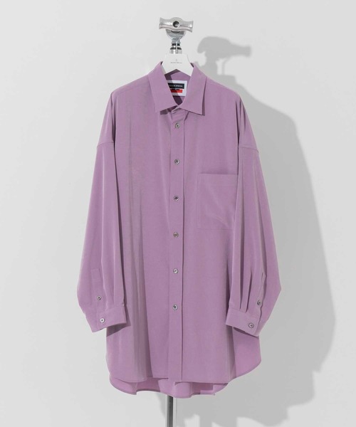 MAISON SPECIAL（メゾンスペシャル）の「《ユニセックスアイテム》シルキーリライムプライムオーバーシャツコート 【MAISON SPECIAL/メゾンスペシャル】（シャツ/ブラウス・メンズ・パープル/オフホワイト/ブルー/イエロー/グリーン/ブラック・1/2/0）」の11枚目の写真