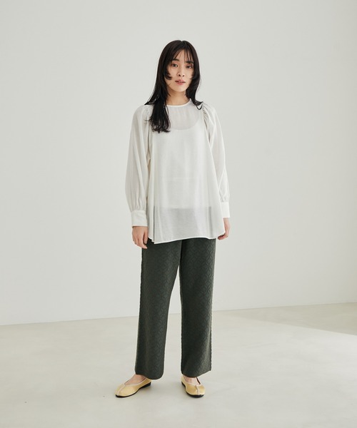 SALON adam et rope'（サロン アダム エ ロペ）の「ニットジャカードパンツ（その他パンツ・レディース・ベージュ/カーキ・FREE）」の9枚目の写真