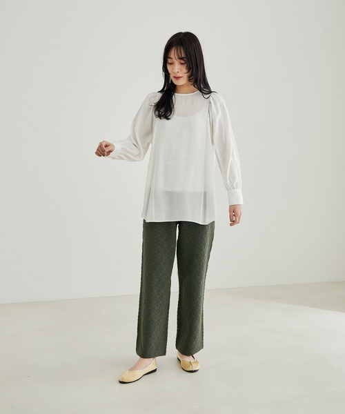 SALON adam et rope'（サロン アダム エ ロペ）の「ニットジャカードパンツ（その他パンツ・レディース・ベージュ/カーキ・FREE）」の5枚目の写真