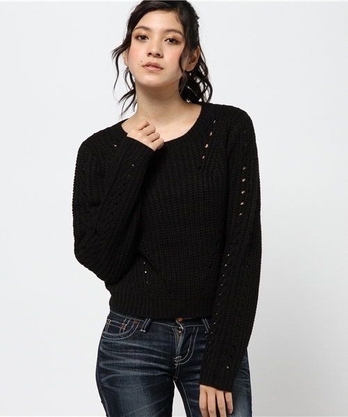 GYDA（ジェイダ）の「アイレットニット（ニット/セーター・レディース・オフホワイト/ブラック/その他/その他1・FREE）」の3枚目の写真