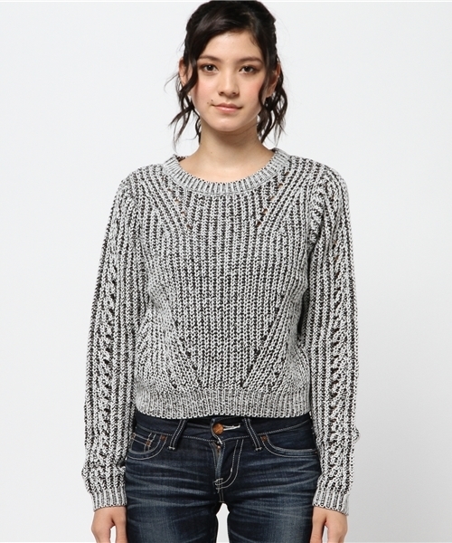 GYDA（ジェイダ）の「アイレットニット（ニット/セーター・レディース・オフホワイト/ブラック/その他/その他1・FREE）」の5枚目の写真