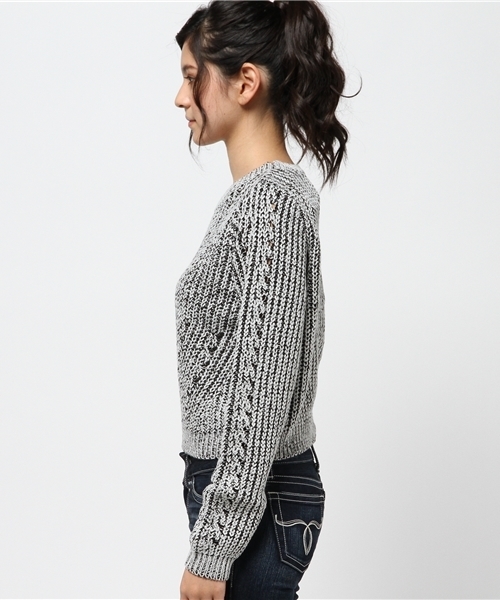 GYDA（ジェイダ）の「アイレットニット（ニット/セーター・レディース・オフホワイト/ブラック/その他/その他1・FREE）」の6枚目の写真