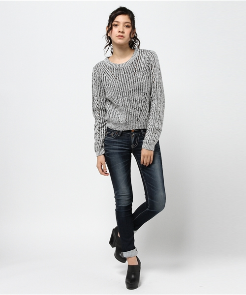 GYDA（ジェイダ）の「アイレットニット（ニット/セーター・レディース・オフホワイト/ブラック/その他/その他1・FREE）」の8枚目の写真