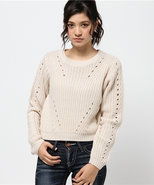 GYDA（ジェイダ）の「アイレットニット（ニット/セーター・レディース・オフホワイト/ブラック/その他/その他1・FREE）」の12枚目の写真