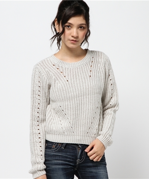 GYDA（ジェイダ）の「アイレットニット（ニット/セーター・レディース・オフホワイト/ブラック/その他/その他1・FREE）」の13枚目の写真