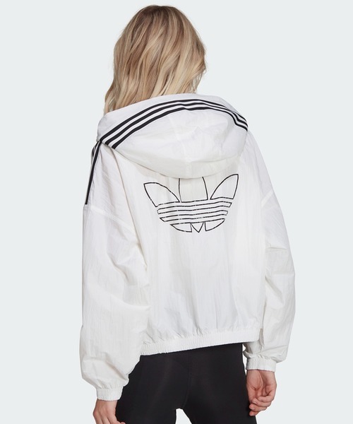 adidas（アディダス）の「アディカラー クラシックス ウインドブレーカー / アディダスオリジナルス adidas Originals（ナイロンジャケット・レディース・ホワイト/ブラック・SMALL/X-LARGE/LARGE/XX-LARGE/MEDIUM/X-SMALL）」の6枚目の写真