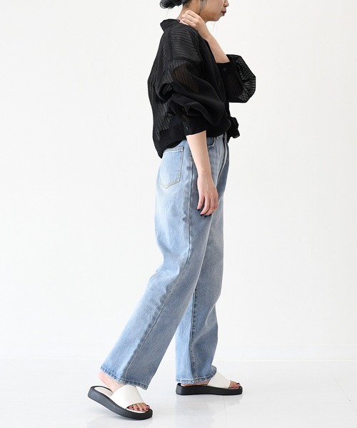 sango（sango）の「シアーストライプビッグシャツ（シャツ/ブラウス・レディース・ブラック/ピンク/アイボリー/ライム・FREE）」の12枚目の写真