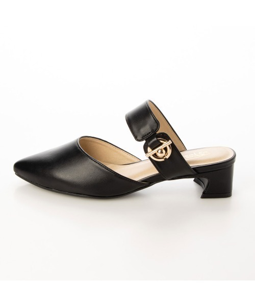 Realta（レアルタ）の「Realta(レアルタ)ゴールドモチーフポインテッドミュールサンダル（サンダル・レディース・ブラック/アイボリー/ブラウン・LL/M/L/S）」の9枚目の写真