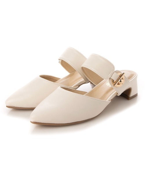 Realta（レアルタ）の「Realta(レアルタ)ゴールドモチーフポインテッドミュールサンダル（サンダル・レディース・ブラック/アイボリー/ブラウン・LL/M/L/S）」の7枚目の写真