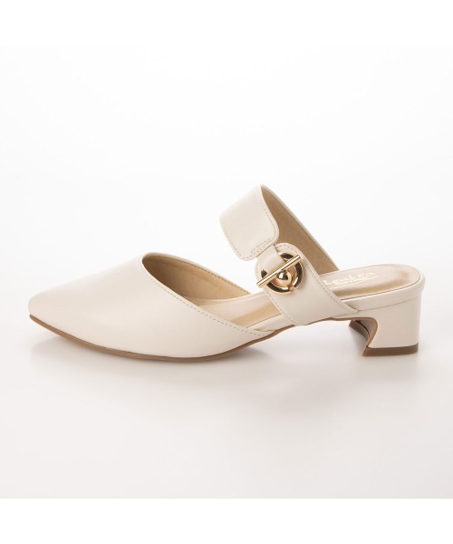 Realta（レアルタ）の「Realta(レアルタ)ゴールドモチーフポインテッドミュールサンダル（サンダル・レディース・ブラック/アイボリー/ブラウン・LL/M/L/S）」の10枚目の写真