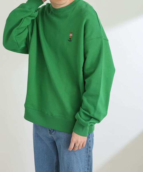 SENSE OF PLACE by URBAN RESEARCH（センスオブプレイスバイアーバンリサーチ）の「『別注』『ユニセックス』TeddyBear×SENSE OF PLACE テディベアスウェットシャツ（スウェット・メンズ・ブラック/ブルー/グリーン/ライトベージュ・MEDIUM/LARGE）」の6枚目の写真