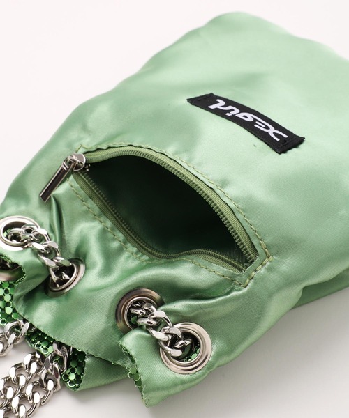 X-girl（エックスガール）の「METAL MESH BAG（ショルダーバッグ・レディース・オリーブ/シルバー・ONE SIZE）」の8枚目の写真