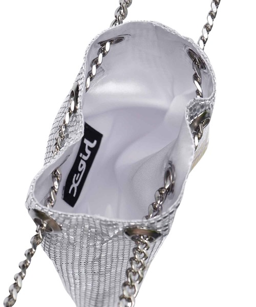 X-girl（エックスガール）の「METAL MESH BAG（ショルダーバッグ・レディース・オリーブ/シルバー・ONE SIZE）」の22枚目の写真