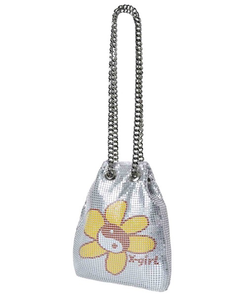 X-girl（エックスガール）の「METAL MESH BAG（ショルダーバッグ・レディース・オリーブ/シルバー・ONE SIZE）」の19枚目の写真