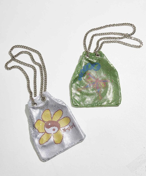 X-girl（エックスガール）の「METAL MESH BAG（ショルダーバッグ・レディース・オリーブ/シルバー・ONE SIZE）」の18枚目の写真