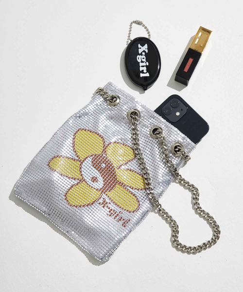 X-girl（エックスガール）の「METAL MESH BAG（ショルダーバッグ・レディース・オリーブ/シルバー・ONE SIZE）」の13枚目の写真