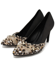 GRACE CONTINENTAL | サテンビジューパンプス(パンプス)