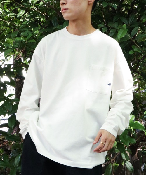 CRAFT STANDARD BOUTIQUE（クラフトスタンダードブティック）の「【汗染み防止加工】ワンポイントロゴロンTEE　＊（Tシャツ/カットソー・メンズ・ブラック/ベージュ/オフホワイト/カーキ・LL/S/M/L）」の2枚目の写真
