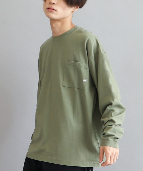 CRAFT STANDARD BOUTIQUE（クラフトスタンダードブティック）の「【汗染み防止加工】ワンポイントロゴロンTEE　＊（Tシャツ/カットソー・メンズ・ブラック/ベージュ/オフホワイト/カーキ・LL/S/M/L）」の4枚目の写真