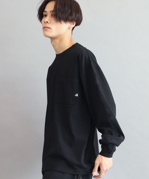 CRAFT STANDARD BOUTIQUE（クラフトスタンダードブティック）の「【汗染み防止加工】ワンポイントロゴロンTEE　＊（Tシャツ/カットソー・メンズ・ブラック/ベージュ/オフホワイト/カーキ・LL/S/M/L）」の3枚目の写真