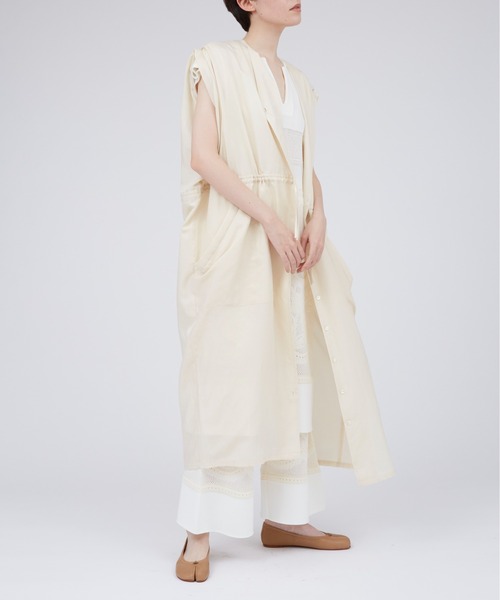 RITO（リト）の「rito structure SILK COTTON DRAWSTRING  DRESS（ワンピース・レディース・ブラック/オフホワイト・1/2）」の12枚目の写真