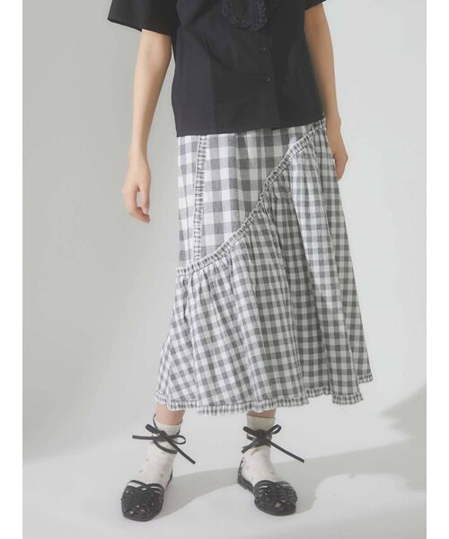 merry jenny（メリージェニー）の「アシメチェックフレアスカート（スカート・レディース・ブラック/ブルー/グレー・FREE）」の13枚目の写真