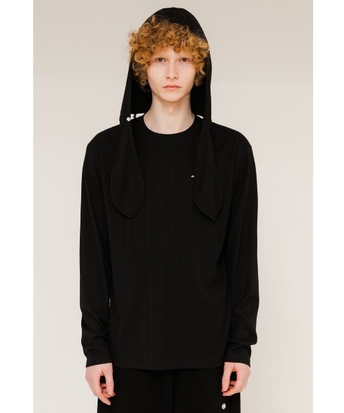 ANOTHERYOUTH（アナザーユース）の「【ANOTHERYOUTH/アナザーユース】scarf hood t/フーディ パーカー バラクラバ balaclava（パーカー・メンズ・ホワイト/ブラック/イエロー・ONE SIZE）」の20枚目の写真