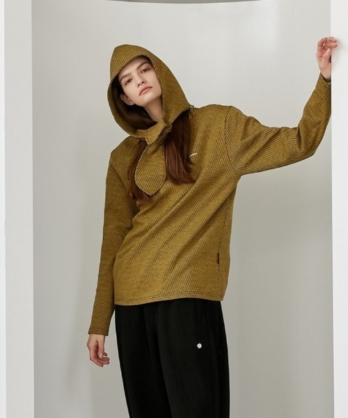 ANOTHERYOUTH（アナザーユース）の「【ANOTHERYOUTH/アナザーユース】scarf hood t/フーディ パーカー バラクラバ balaclava（パーカー・メンズ・ホワイト/ブラック/イエロー・ONE SIZE）」の13枚目の写真