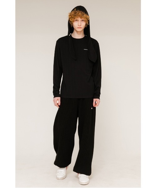 ANOTHERYOUTH（アナザーユース）の「【ANOTHERYOUTH/アナザーユース】scarf hood t/フーディ パーカー バラクラバ balaclava（パーカー・メンズ・ホワイト/ブラック/イエロー・ONE SIZE）」の11枚目の写真