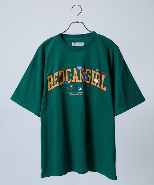 Red Cap Girl(レッドキャプガール)の「【1】〔Red Cap Girl/レッドキャップガール〕天竺プリント"LOGO GIRL"Tシャツ(Tシャツ/カットソー・メンズ・ホワイト/ブラック/サックスブルー/グリーン・MEDIUM/LARGE)」の1枚目の写真