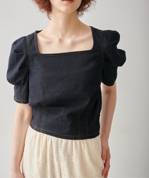 FREE'S MART | スクエアネック短丈ボリュームスリーブ半袖ブラウス(シャツ/ブラウス)