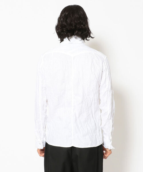 FranCisT_MOR.K.S.（フランシストモークス）の「FranCisT_MOR.K.S./フランシスト モークス/WASHED HIGH DENSITY LINEN WIRED HOOK SHIRT（シャツ/ブラウス・メンズ・ホワイト・4/2/3）」の5枚目の写真