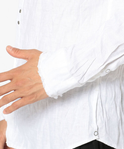 FranCisT_MOR.K.S.（フランシストモークス）の「FranCisT_MOR.K.S./フランシスト モークス/WASHED HIGH DENSITY LINEN WIRED HOOK SHIRT（シャツ/ブラウス・メンズ・ホワイト・4/2/3）」の7枚目の写真