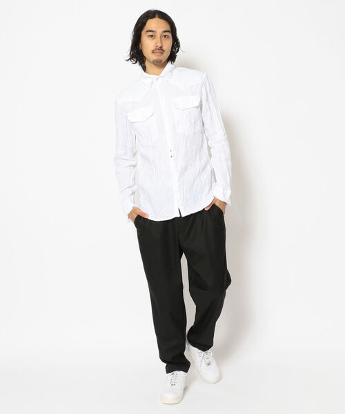 FranCisT_MOR.K.S.（フランシストモークス）の「FranCisT_MOR.K.S./フランシスト モークス/WASHED HIGH DENSITY LINEN WIRED HOOK SHIRT（シャツ/ブラウス・メンズ・ホワイト・4/2/3）」の12枚目の写真