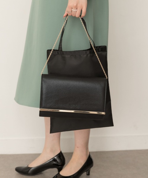 RODE SKO(ロデスコ)の「サブバッグ付3WAYパーティクラッチ(クラッチバッグ・レディース・ブラック/ゴールド/シルバー・ONE)」の13枚目の写真