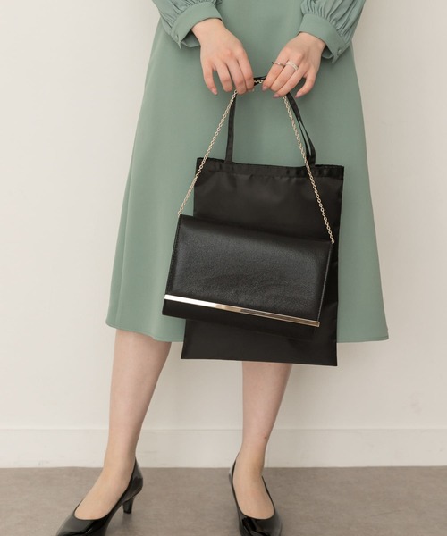 RODE SKO(ロデスコ)の「サブバッグ付3WAYパーティクラッチ(クラッチバッグ・レディース・ブラック/ゴールド/シルバー・ONE)」の12枚目の写真