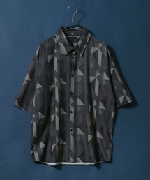 ANPAS | Georgette Total Pattern Print Big Silhouette Thickness Shirt/ジョーゼット 総柄プリント ビッグシルエット とろみシャツ(シャツ/ブラウス)