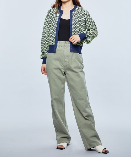 MATURED（マチュアード）の「【MATURED/マチュアード】シアージャガードニットカーデ（カーディガン/ボレロ・レディース・ネイビー/オレンジ/ブルー・FREE）」の9枚目の写真