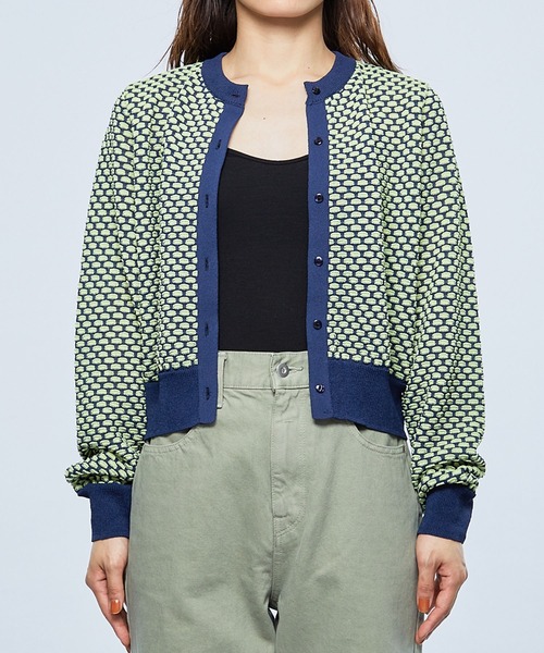 MATURED（マチュアード）の「【MATURED/マチュアード】シアージャガードニットカーデ（カーディガン/ボレロ・レディース・ネイビー/オレンジ/ブルー・FREE）」の11枚目の写真
