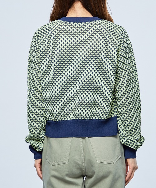 MATURED（マチュアード）の「【MATURED/マチュアード】シアージャガードニットカーデ（カーディガン/ボレロ・レディース・ネイビー/オレンジ/ブルー・FREE）」の13枚目の写真