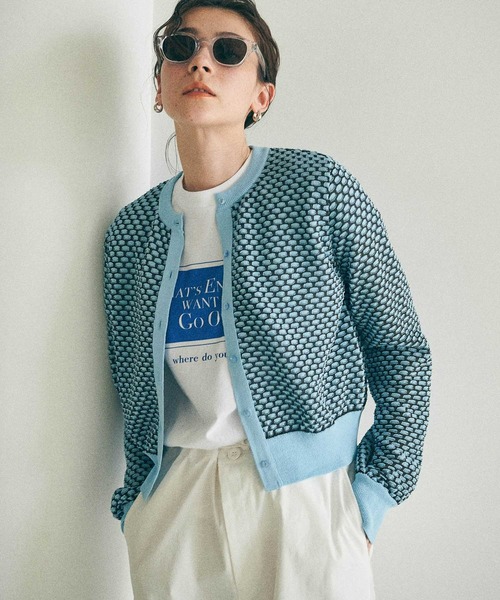 MATURED（マチュアード）の「【MATURED/マチュアード】シアージャガードニットカーデ（カーディガン/ボレロ・レディース・ネイビー/オレンジ/ブルー・FREE）」の19枚目の写真