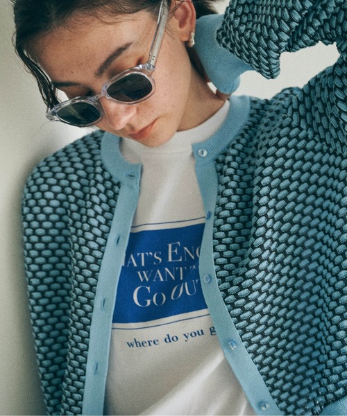 MATURED（マチュアード）の「【MATURED/マチュアード】シアージャガードニットカーデ（カーディガン/ボレロ・レディース・ネイビー/オレンジ/ブルー・FREE）」の22枚目の写真