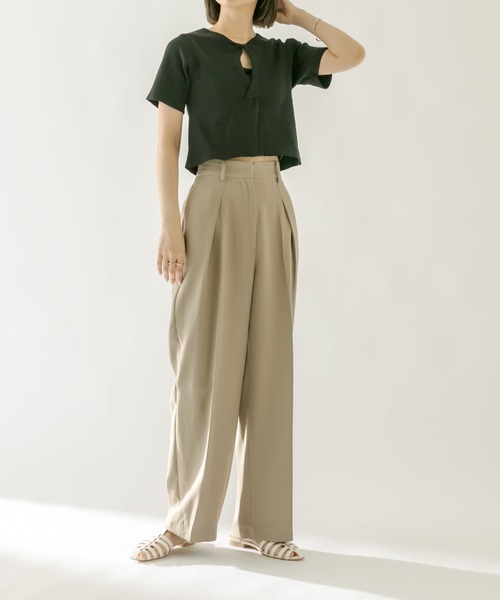 mystic（ミスティック）の「NEW センタープレスタックパンツ（スラックス・レディース・ネイビー/オリーブ/オレンジ・1/2）」の6枚目の写真