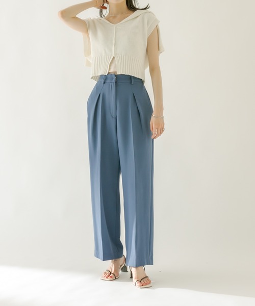 mystic（ミスティック）の「NEW センタープレスタックパンツ（スラックス・レディース・ネイビー/オリーブ/オレンジ・1/2）」の20枚目の写真