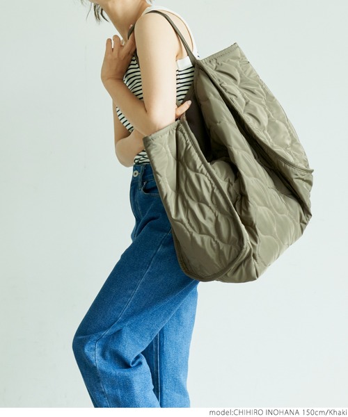 coca(coca)(コカ)の「キルティングトートバッグ(トートバッグ・レディース・ブラック/カーキ・ONE SIZE)」の6枚目の写真