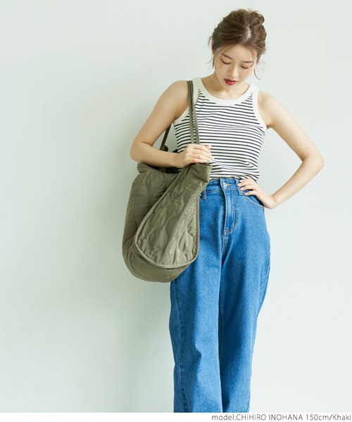 coca(coca)(コカ)の「キルティングトートバッグ(トートバッグ・レディース・ブラック/カーキ・ONE SIZE)」の7枚目の写真