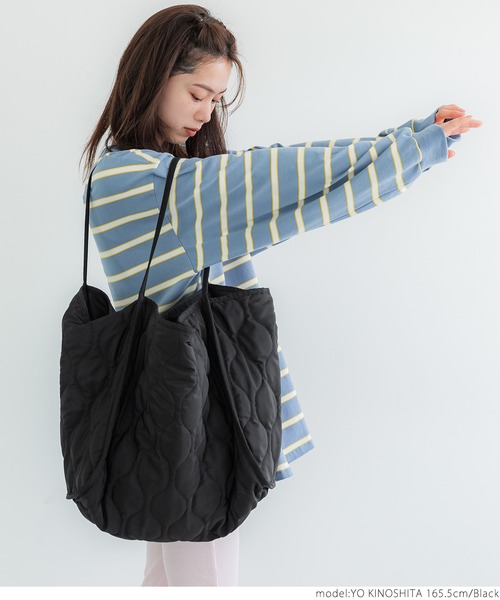 coca(coca)(コカ)の「キルティングトートバッグ(トートバッグ・レディース・ブラック/カーキ・ONE SIZE)」の9枚目の写真