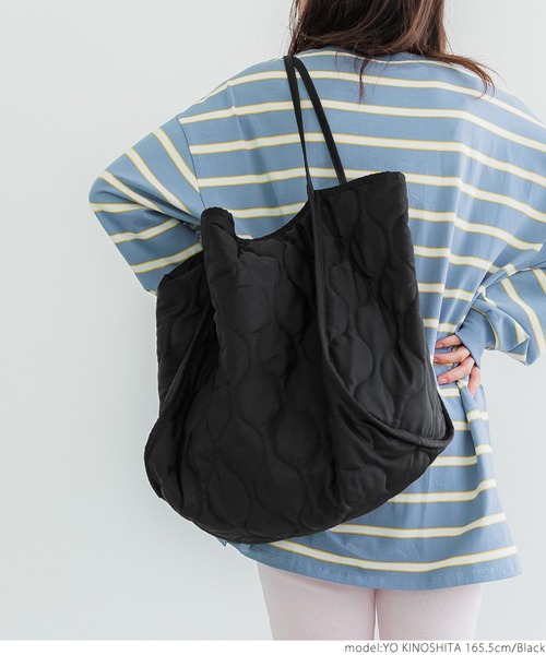 coca(coca)(コカ)の「キルティングトートバッグ(トートバッグ・レディース・ブラック/カーキ・ONE SIZE)」の12枚目の写真